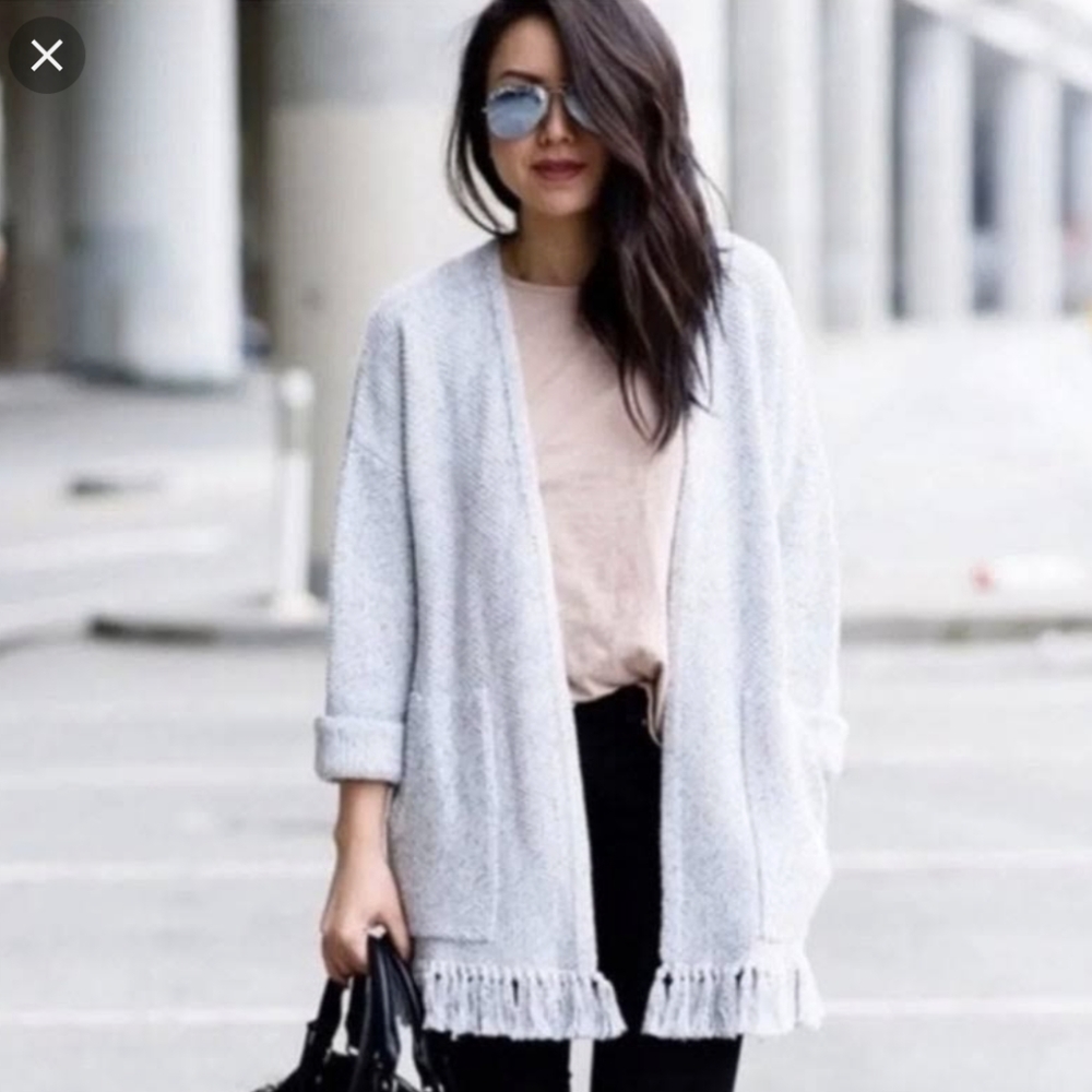 Madewell 100% cotton fringe cardigan